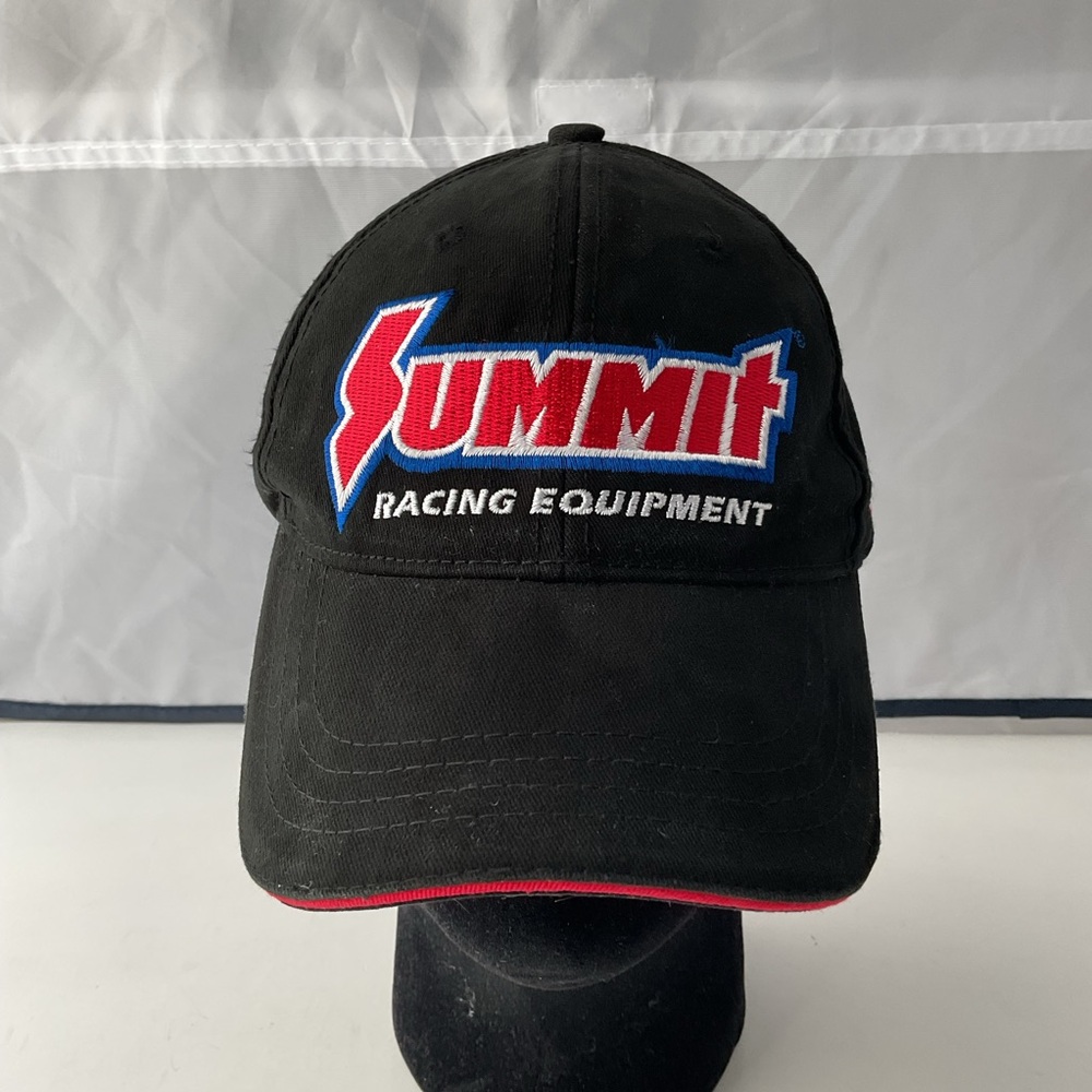 Vintage 90s Summit Racing Adjustable Equipment Ball Cap Hat With American Flag